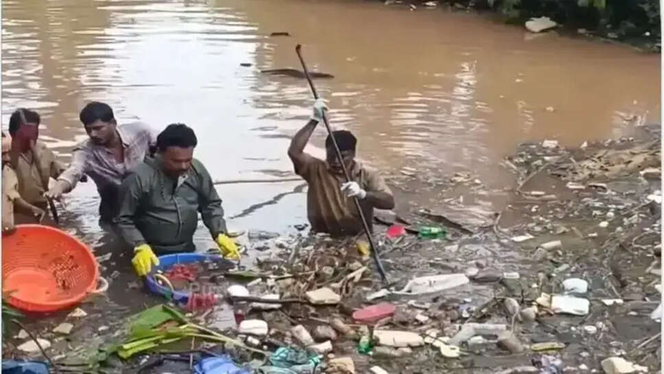 TVK MLA cleaning rain stagnant water
